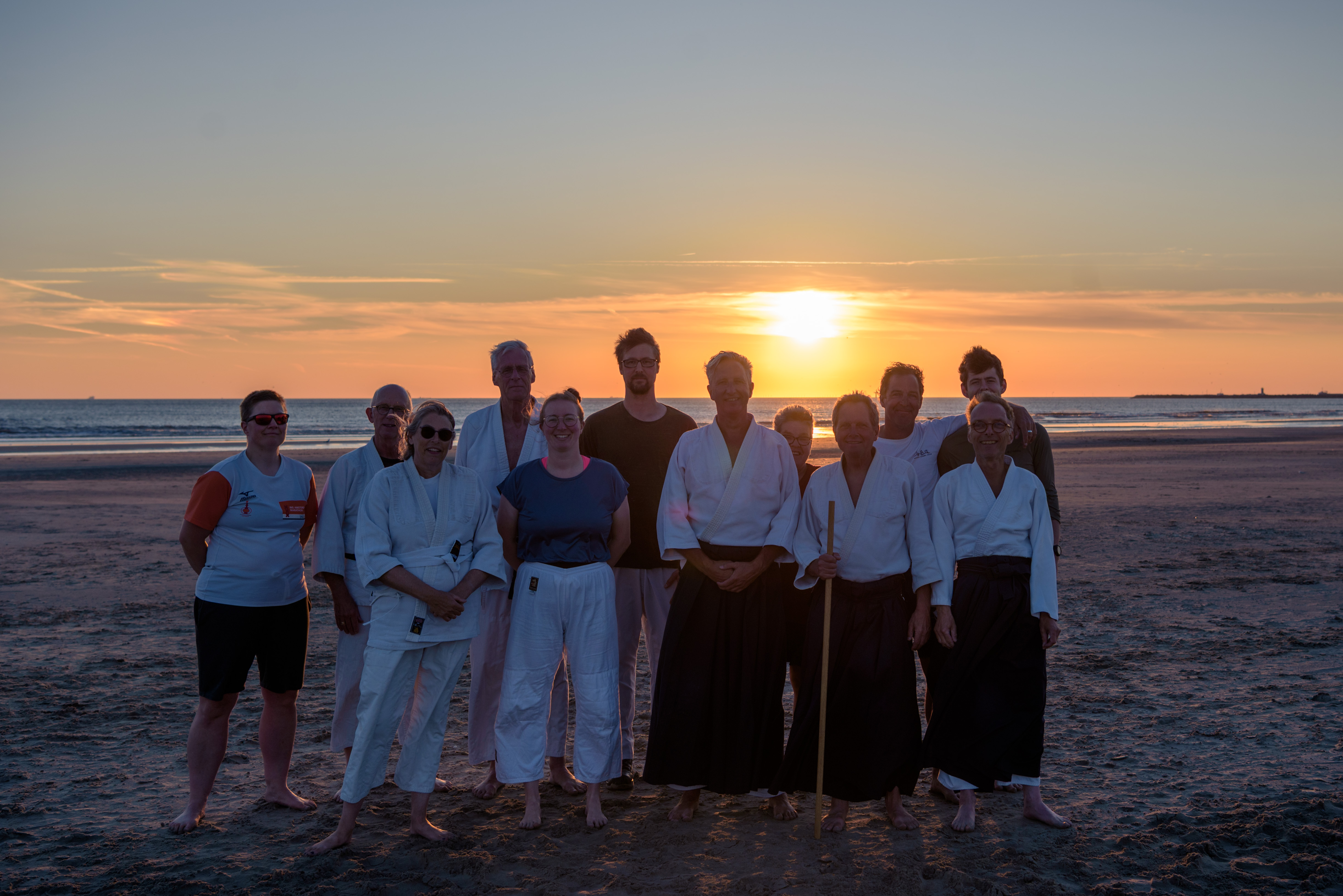 Aikido strandtraining in IJmuiden